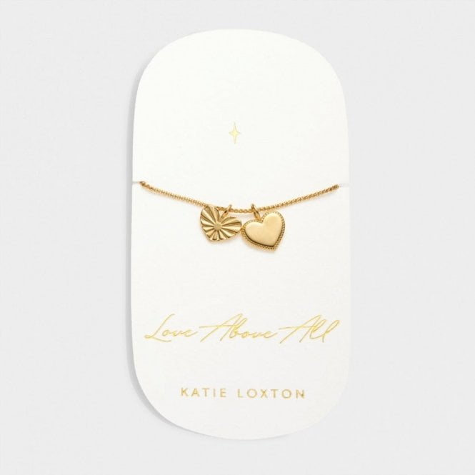 Katie Loxton  'Love Above All' Waterproof Gold Charm Bracelet 18cm + 3cm