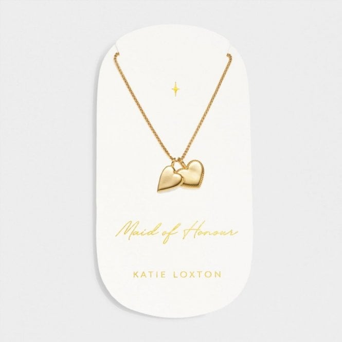 Katie Loxton  'Maid Of Honour' Waterproof Gold Charm Necklace 40cm + 5cm