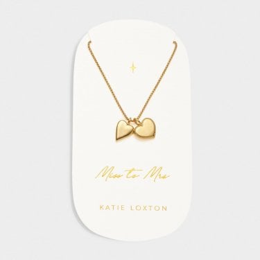 Katie Loxton 'Miss To Mrs' Waterproof Gold Charm Necklace 40cm + 5cm