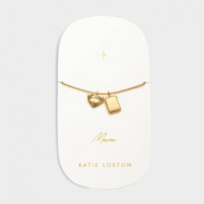 Katie Loxton  'Mum' Waterproof Gold Charm Bracelet 18cm + 3cm