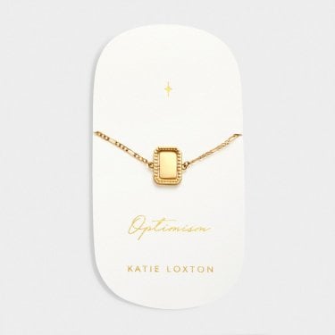 Katie Loxton 'Optimism' Waterproof Gold Spinning Amulet Bracelet 18cm + 3cm