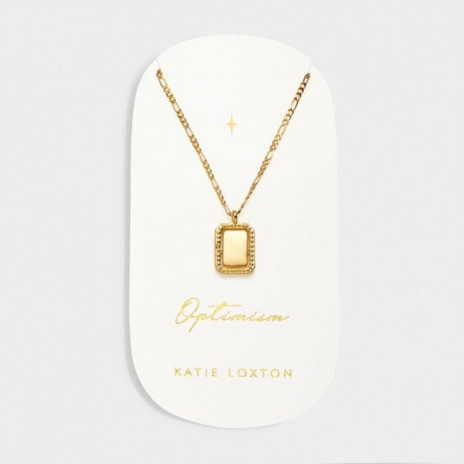 Katie Loxton  'Optimism' Waterproof Gold Spinning Amulet Necklace 45cm + 5cm