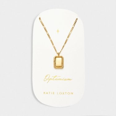 Katie Loxton 'Optimism' Waterproof Gold Spinning Amulet Necklace 45cm + 5cm