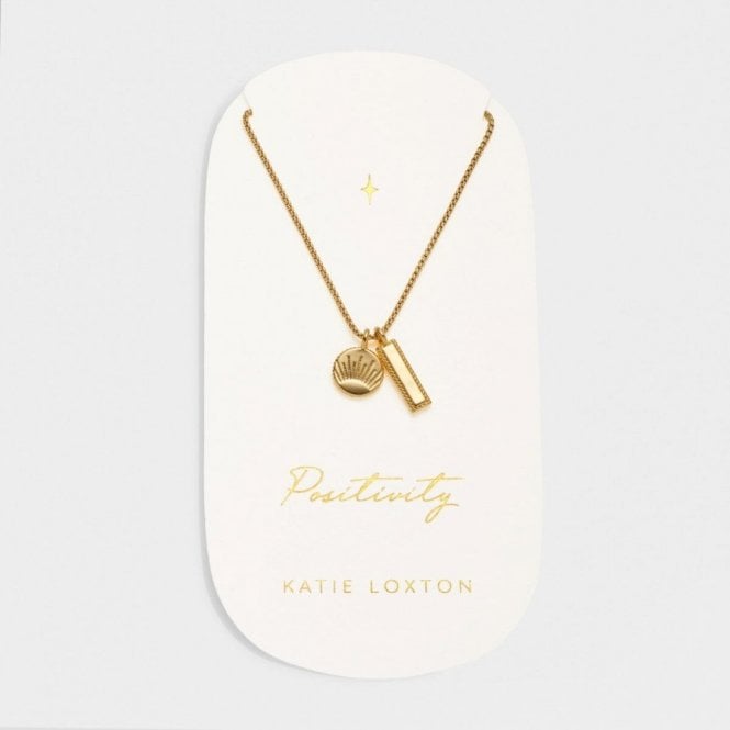 Katie Loxton  'Positivity' Waterproof Gold Charm Necklace 40cm + 5cm