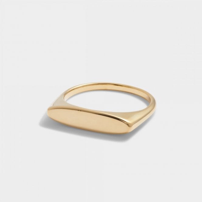 Katie Loxton  Signet Waterproof Gold Ring Size N