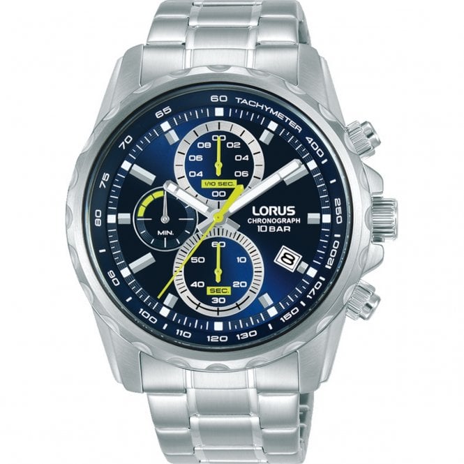 Lorus  Gents Chronograph Blue Dial Stainless Steel Watch