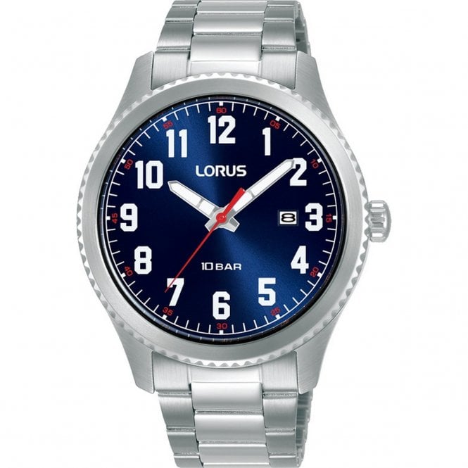 Lorus  Gents Sports Blue Dial Stainless Steel Watch