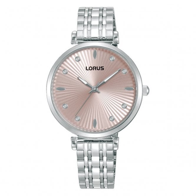 Lorus  Ladies Radience Pink Dial Stainless Steel Watch