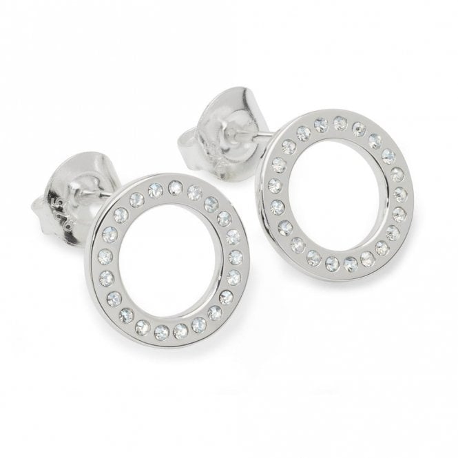 Lucy Quartermaine  Art Deco Round Sterling Silver Stud Earrings 2.2 grams
