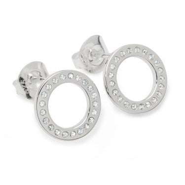 Lucy Quartermaine Art Deco Round Sterling Silver Stud Earrings 2.2 grams