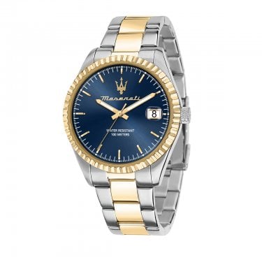 Maserati Gents Competizione Blue Dial Two Tone Stainless Steel Watch