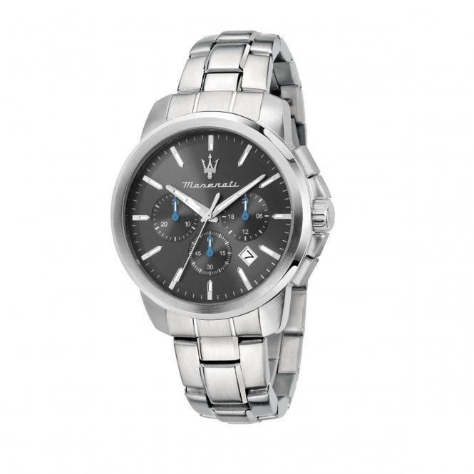 Maserati  Gents Successo Gunmetal Dial Stainless Steel Chronograph Watch