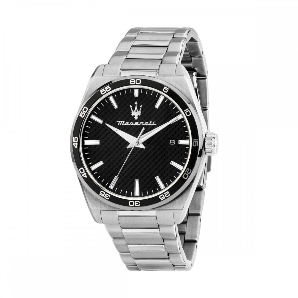 Maserati Men's Black Gents Velocita Dial Stainless Steel Watch Medium