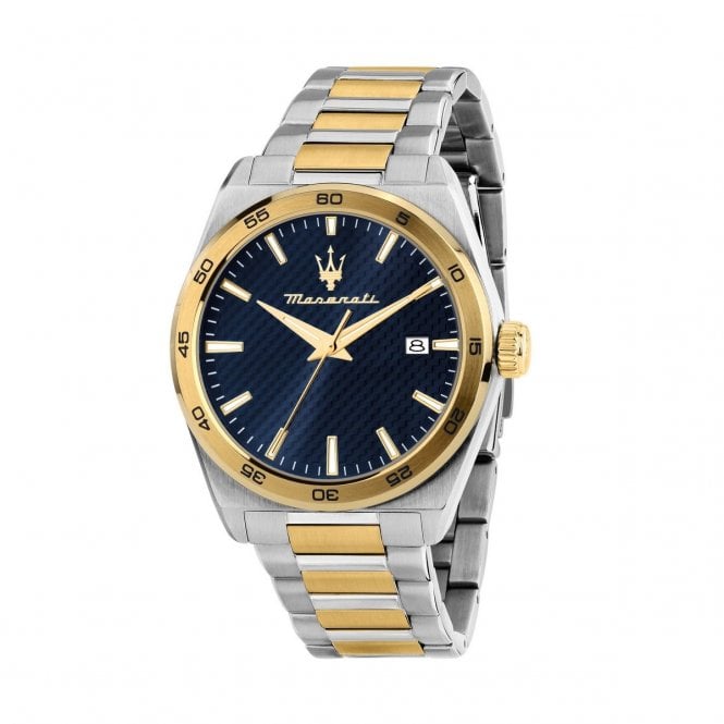 Maserati  Gents Velocita Blue Dial Two Tone Stainless Steel Watch