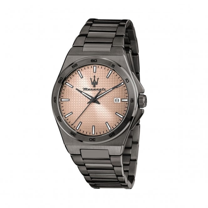 Maserati  Gents Velocita Slim Rose Gold Dial Gunmetal Stainless Steel Watch