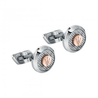 Maserati Gioielli Grill Effect Two Tone Stainless Steel Cufflinks 1.5 x 0.3cm