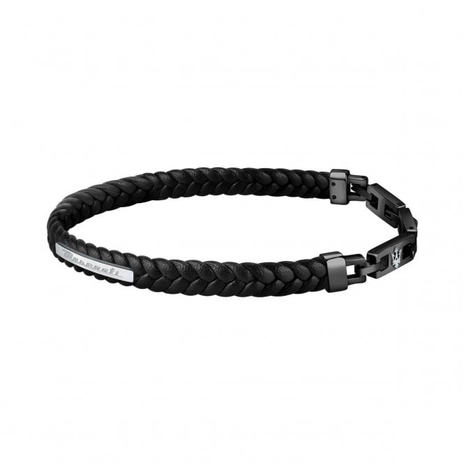 Maserati  Jewels Black Leather Bracelet 22.5cm