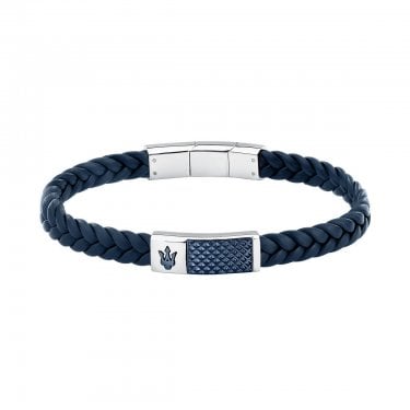 Maserati Jewels Blue Recycled Leather Bracelet 19cm + 1cm