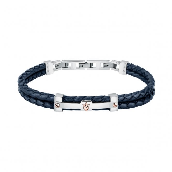 Maserati  Jewels Stainless Steel & Blue Double Row Bracelet 22cm