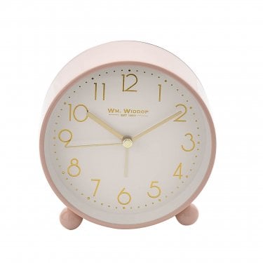 Metal Case Alarm Clock Light & Snooze Blush 120 x 120mm