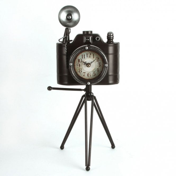 Gifts Metal Case Mantel Clock - Camera 490 x 225mm