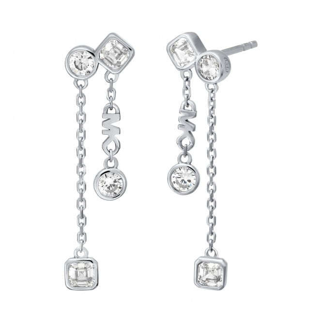 Michael Kors Jewellery Michael Kors Premium Kors Brilliance Sterling Silver CZ Drop Earrings 2.9cm