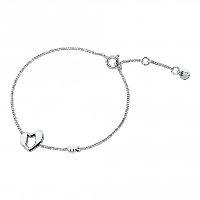 Michael Kors Jewellery Michael Kors Premium Kors Love Sterling Silver Heart Bracelet 16cm + 5cm