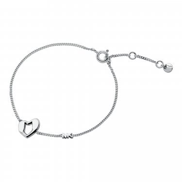 Michael Kors Premium Kors Love Sterling Silver Heart Bracelet 16cm + 5cm