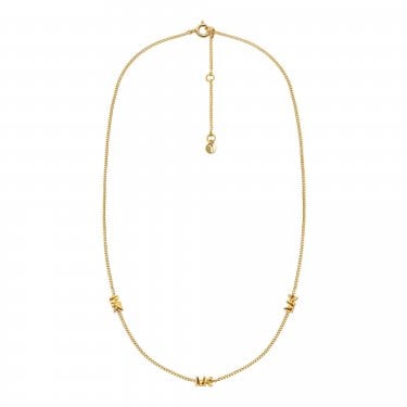 Michael Kors Premium Kors MK Gold Tone Sterling Silver Chain Necklace 38cm + 5cm