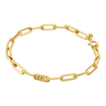 Michael Kors Premium Kors MK Sterling Silver Gold Tone Chain Bracelet 17.5cm