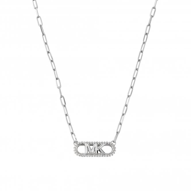 Michael Kors Jewellery Michael Kors Premium Kors MK Sterling Silver Pavé Empire Link Necklace 0.4x0.5cm, 38cm + 5cm 
