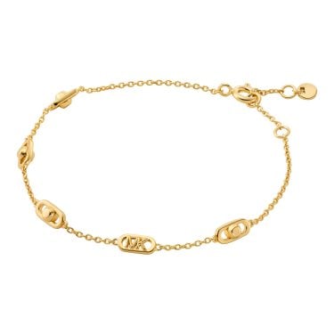 Michael Kors Premium Kors Sterling Silver Astor Link Gold Tone Bracelet 16-18.5cm
