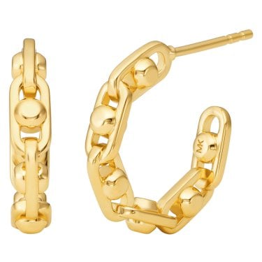 Michael Kors Premium Kors Sterling Silver Gold Tone Astor Link Hoop Earrings 1.8cm