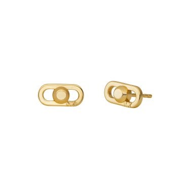 Michael Kors Premium Kors Sterling Silver Gold Tone Astor Link Stud Earrings 0.6 x 1.2cm