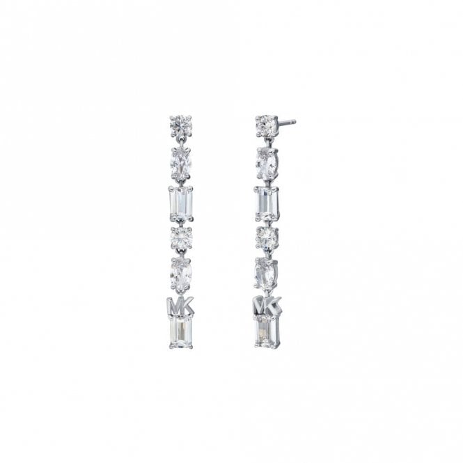 Michael Kors Jewellery Michael Kors Premium Sterling Silver Brilliance Mixed Stone Drop Earrings 4.2x0.4cm