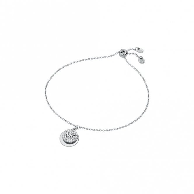 Michael Kors Jewellery Michael Kors Premium Sterling Silver MK Pendant Slider Bracelet
