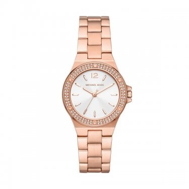 Michael Kors Ladies Lennox Rose Gold Tone Stainless Steel Watch