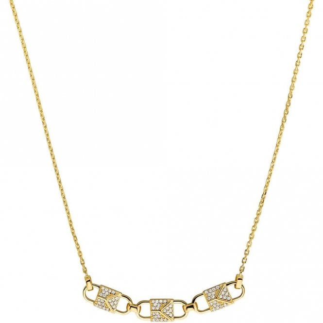 Michael Kors Jewellery Michael Kors Premium Sterling Silver Yellow Gold Tone Mercer Link Necklace 40-45cm