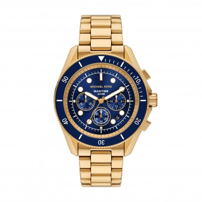 Michael Kors Watches Michael Kors Gents Maritime Gold Tone Stainless Steel Watch