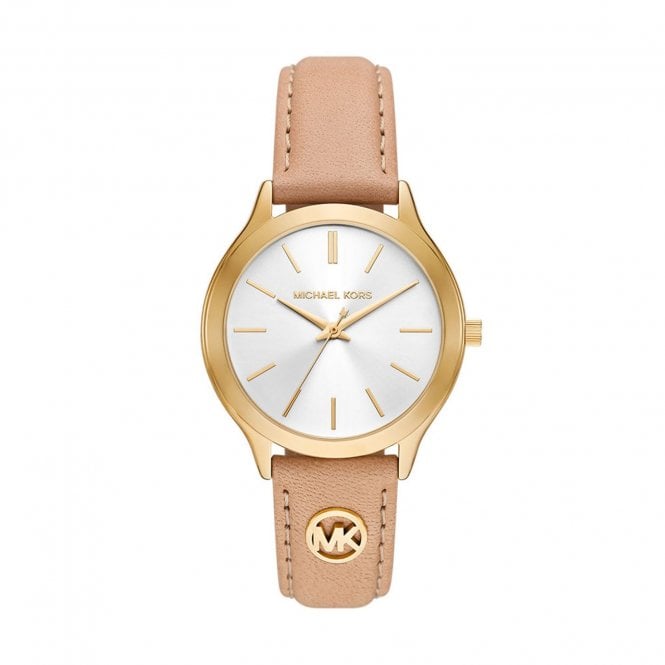 Michael Kors Watches Michael Kors Ladies Slim Runway Nude Leather Strap Watch