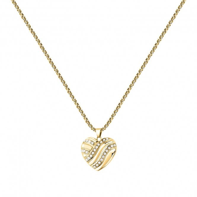 Morellato  Battito Crystal Heart Gold Tone Necklace 40-45cm