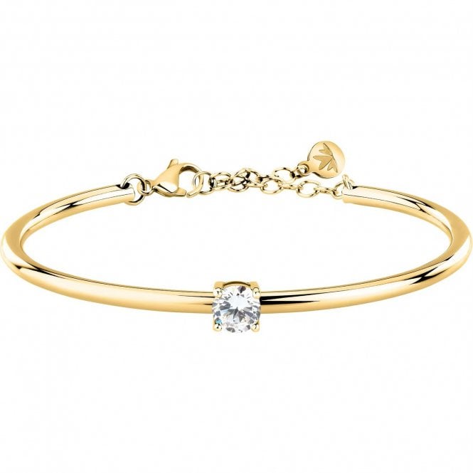 Morellato  Cerchi Crystal Solitaire Gold Tone Bangle 6cm