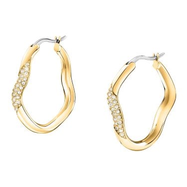 Morellato Design Crystal Twist Gold Tone Hoop Earrings 25mm 