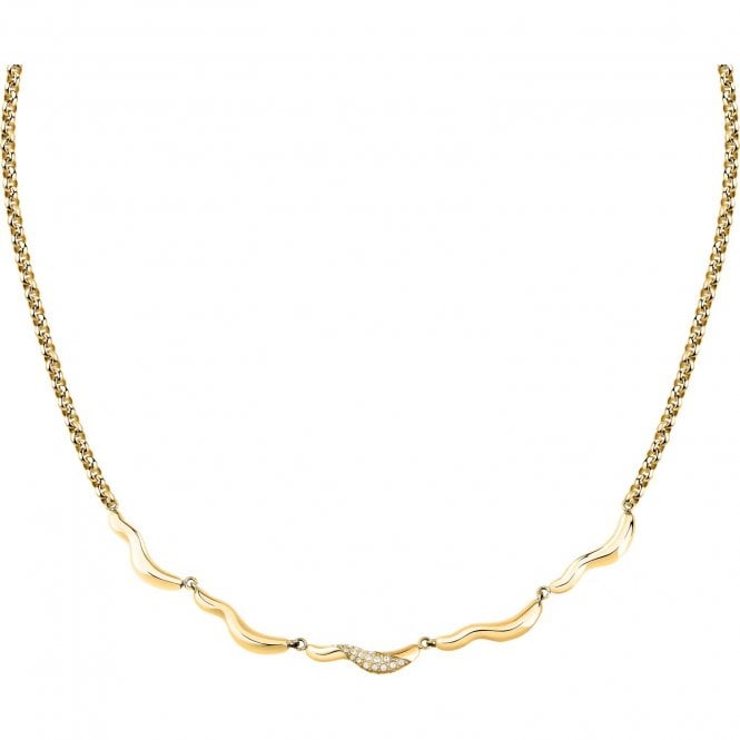 Morellato  Design Crystal Wave Gold Tone Necklace 40-45cm