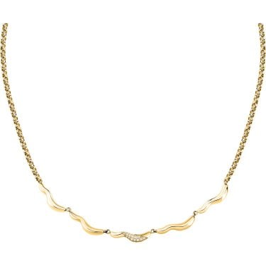 Morellato Design Crystal Wave Gold Tone Necklace 40-45cm