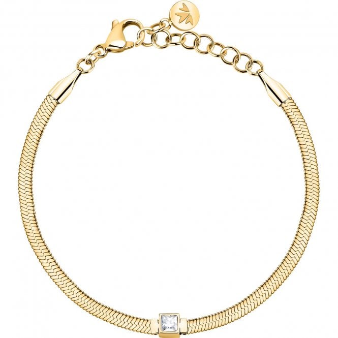Morellato  Gioia Crystal Snake Chain Gold Tone Bracelet 16-19cm