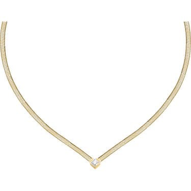 Morellato Gioia Crystal Snake Chain Gold Tone Necklace 38-42cm