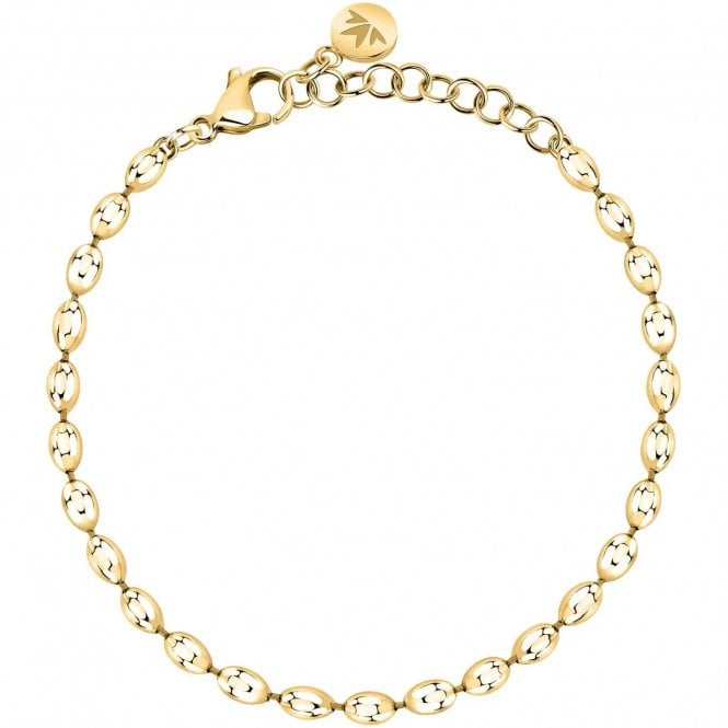 Morellato  Intrecci Beaded Gold Tone Chain Bracelet 16-19cm