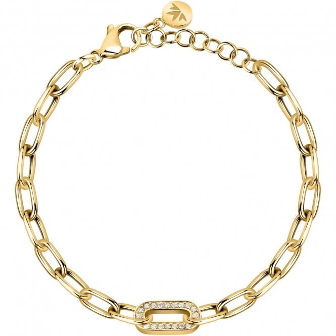 Morellato  Intrecci Crystal Gold Tone Chain Bracelet 16-19cm 