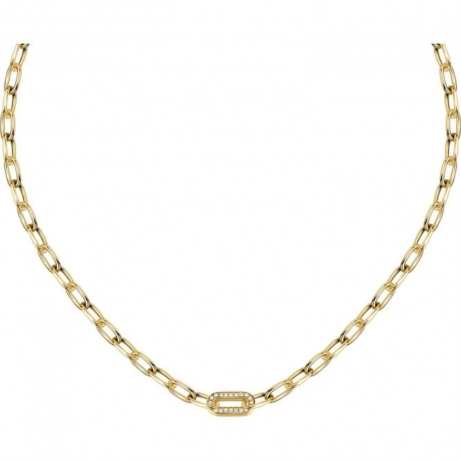 Morellato  Intrecci Crystal Gold Tone Chain Necklace 40-45cm